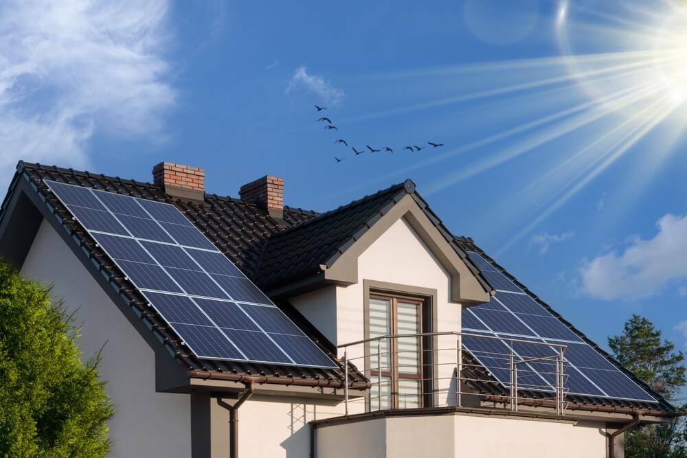 An image of a clean residential solar panel by Spotless Windows Sydney